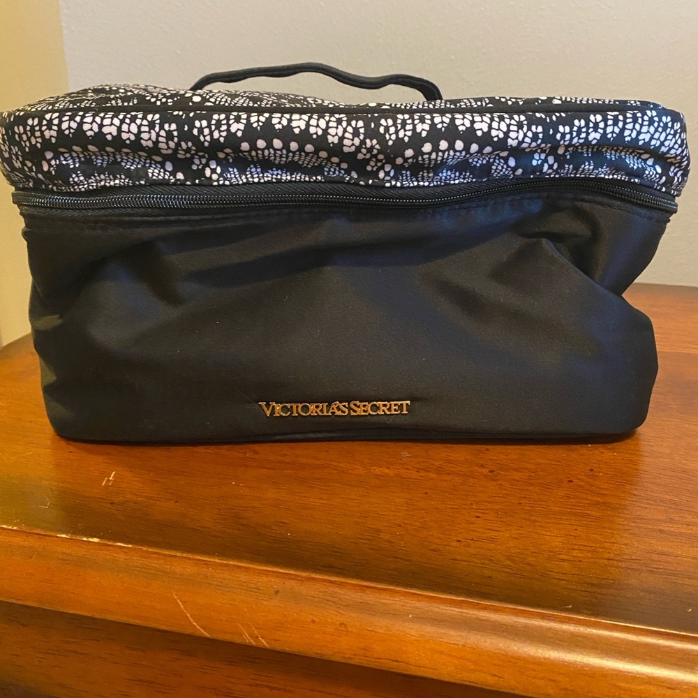 Victoria’s Secret Black Travel Panty & Bra Satin Carry Case Bag